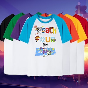 Custom Toy Story Birthday Shirt | Toy Story Reach Four The Sky | Toy Story Birthday Shirt | Family Birthday Matching Shirt 4th birthday