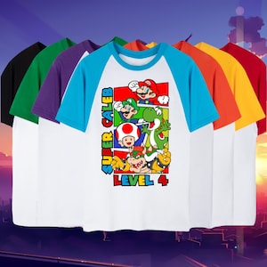 Custom Mario Birthday Shirt, Personalized Super Game Family Shirt,   Mario Family Tee, Luigi, Peach, Yoshi, Mario Custom Design