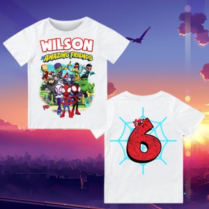 Spiderman Friends Inspired Birthday T Shirt, Spidey & His friends theme Party, Personalized shirt, Gift Birthday Shirt, family tees Custom