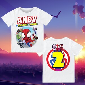 Spidey and His Amazing Friends Shirt, Spidey Birthday T-shirt, Spidey Characters Shirt, Spidey Shirt, Custom Toddler Birthday Shirt