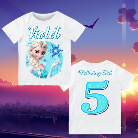 Maglietta di compleanno Frozen, magliette di compleanno Elsa