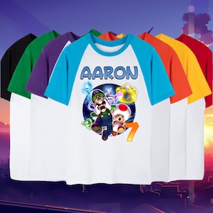 Custom Mario Birthday Shirt, Personalized Super Game Family Shirt,   Mario Family Tee, Luigi, Peach, Yoshi, Mario Custom Design
