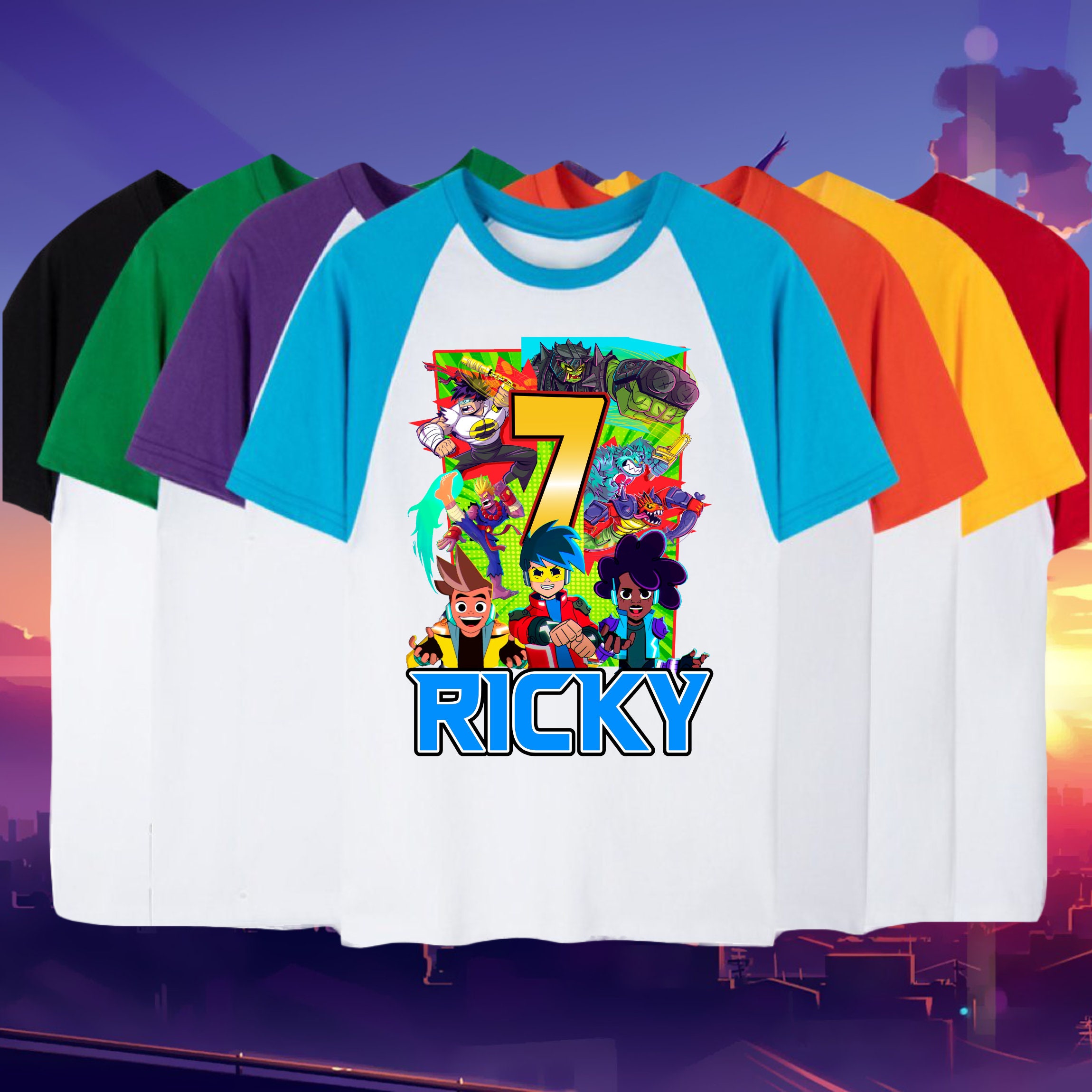 Akedo birthday shirt custom akedo ultimate arcade warriors birthday theme family matching set - Jet Akedo birthday kids Unisex Raglan