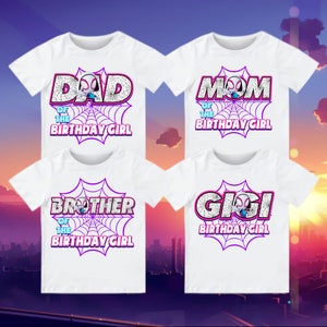 Custom Ghostie Birthday Shirt, Family Matching T Shirt, Ghost Spider Birthday Tee, Raglan Sleeve White Tee, Spider and Friends custom tee