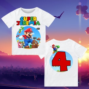 Personalized Mario Birthday Shirt: Gamer Theme Party