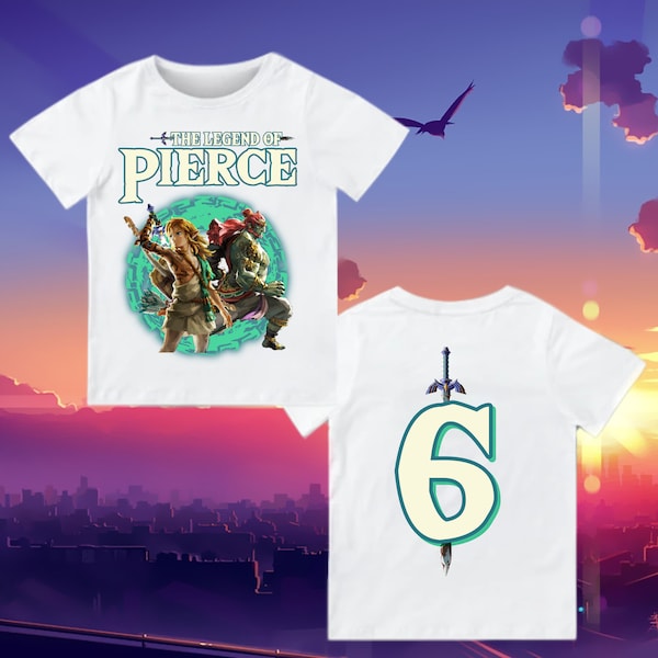 Gaming inspired Legend ZELDA Link video game theme Shirt birthday party theme tee - Unisex Kids shirt Gamer shirt zelda legend custom