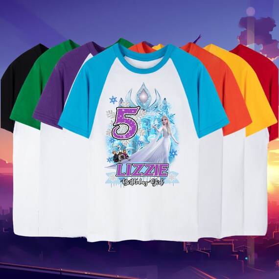 Princess Birthday Girl T Shirt, Elsa Olaf Theme Party, Frozen
