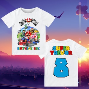 Mario Geburtstag benutzerdefinierte T-Shirt, Super Geschenk, personalisierte Familie Shirt, Mario Party Shirt, Geschenk Geburtstag Shirt, Familie T-Shirts / Raglan Shirt