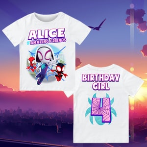 Spidey birthday girl theme, Ghost Spidey Birthday T-Shirt, Matching Family Birthday Shirts, Long Sleeve or Short Sleeve - Ghost spidey