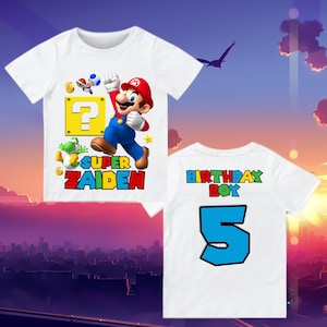 Mario Birthday Custom T Shirt, Super gift, Personalized Family shirt, Mario party, Gift Birthday Shirt, family tees