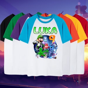Custom Mario Birthday Shirt, Personalized Super Game Family Shirt,   Mario Family Tee, Luigi, Peach, Yoshi, Mario Custom Design