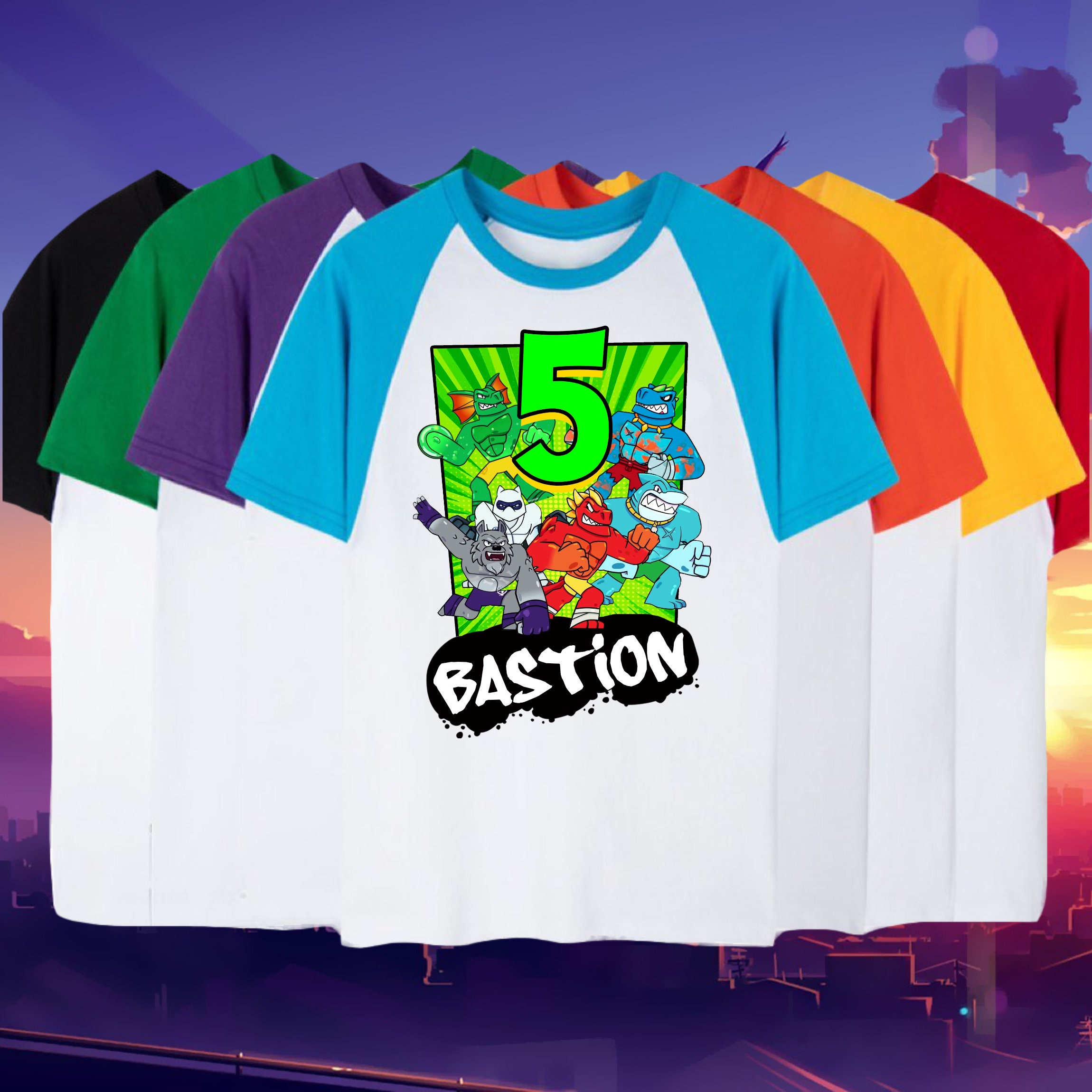 Inspired GJZ Birthday T Shirt, Heroes GJZ Theme Party, Raglan Tee, Short, 3/4, Long, Personalized Tee, Unisex Tee, All Sizes, Gift for Kids