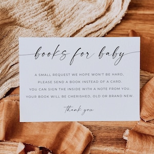 Carte de voeux pour une baby shower, encart de livre d'invitations pour baby shower, demande de livre, modèle de baby shower, modèle modifiable en téléchargement numérique, toile
