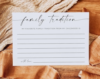 Family Traditions Baby Shower Cards, Baby Shower Game Printable, Share A Memory, Childhood Memory, Baby Shower Advice, Editable Template