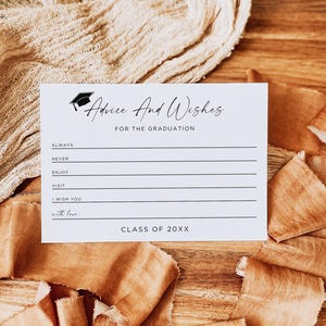 Advice For The Graduate Cards, Advice and Wishes for the Graduate, Cards for Graduation Party, Grad Advice Card, Gift for Graduate, Canva