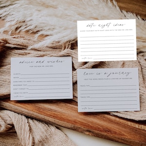 Pacote de cartões de conselhos de casamento, 3 conselhos e desejos para os noivos, jogos de chá de panela, conselhos para cartões de noivos, Canva, Editar