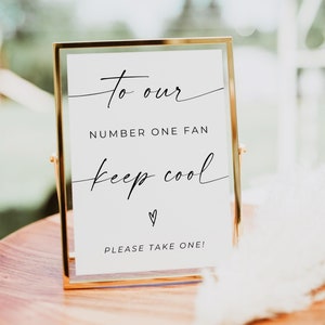 Wedding Sign For Fans, For Our Number One Fans Sign Template, Minimalist Modern Wedding Fan Sign, Outdoor Wedding Sign, Grab A Fan, Canva