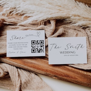 Hochzeit Foto teilen Karte, Foto teilen die Liebe Qr Code Karte, Hochzeitsfoto, Website auf Hochzeitskarte, Qr Code Hochzeit Canva Vorlage, Druck