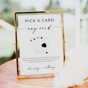Playing Card Wedding Guest Book Sign, Playing Cards Guest Book Sign, Please Sign Our Guest Book, Wedding Sign Template, Wedding Sign, Canva