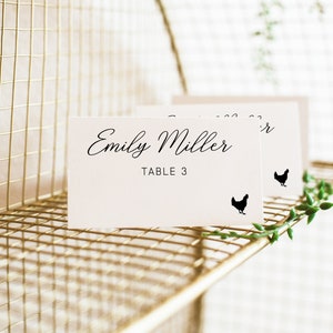 Wedding Place Card With Food Icons | Wedding Place Cards | Place Card Template | Meal Choice Icons | Instant Download | Editable Template