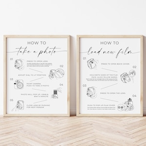 Instax Mini 9 Instructions, Instax Camera How To Take a Photo, How To Load New Film, Instax Guest Book Sign, Fully Editable, Download, Canva