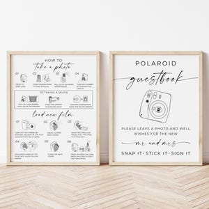 Instax Mini 12 Instructions Sign, Polaroid Guest Book Sign, How To Load New Film Camera Instructions Sign, How To Take A Photo, Download