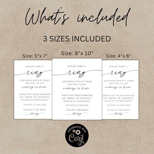 Bridal Shower Ring Game Sign Minimalist Bridal Shower - Etsy