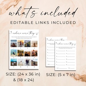 Photo Where Were They Bridal Game Poster, Minimalist Guessing Game Card And Sign, Couples Shower Game, Canva, Editable Download, Canva image 10