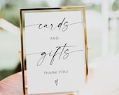 Minimalist Modern Cards And Gifts Wedding Reception Sign, Tabletop Cards & Gifts Sign, Cards and Gifts Sign Printable, Wedding Signages