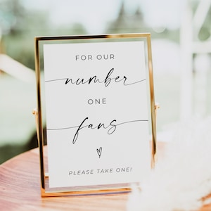 Wedding Sign For Fans, For Our Number One Fans Sign Template, Minimalist Modern Wedding Fan Sign, Outdoor Wedding Sign, Grab A Fan, Canva