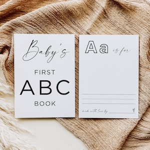 Baby Shower Alphabet Game, ABC Baby Shower Coloring Book, Alphabet Coloring Sheet Page, Baby Shower Guestbook, Babys First ABC, Edit, Canva