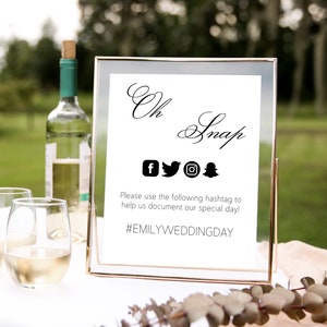 Social Media Wedding Sign Template Social Media Sign - Etsy