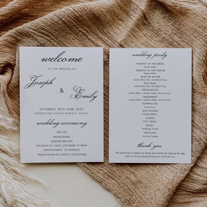 Wedding Program Template 5x7 | Wedding Program | Program Template | Ceremony Program | Order Of Service |Editable Program | Instant Download