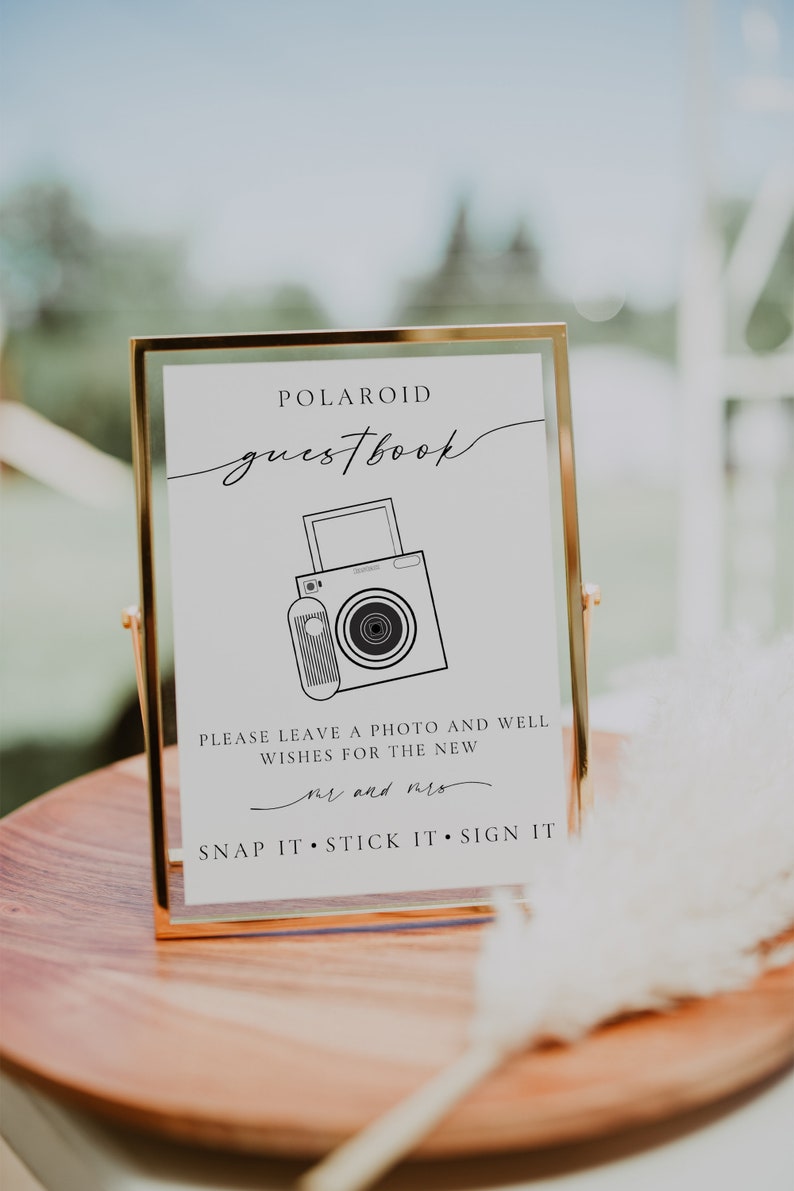 Instax Square SQ1 Instructions, Polaroid Guest Book Sign, How To Load New Film Camera Instructions Sign, How To Take A Photo, CANVA Download zdjęcie 2