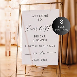 Minimalist Bridal Shower Welcome Sign, Printable Bridal Brunch Welcome Sign, Bridal Shower Welcome Sign, Bridal Shower Poster, Editable