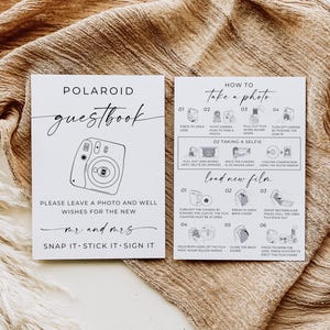 Instax Mini 12 Instructions Sign, Polaroid Guest Book Sign, How To Load New Film Camera Instructions Sign, How To Take A Photo, Download
