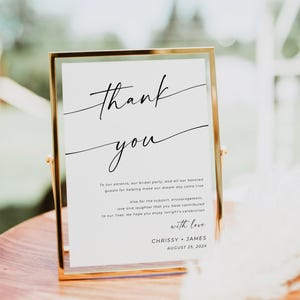 Hochzeit Dankeschön Zeichen, Danke-Karte Vorlage, Modernes Dankeschön Schild, bearbeitbares Schild, Sofort Download, druckbare Karte, Canva