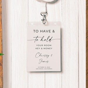 Room Key Tag Card Wedding Room Key Card Tag, Key Card Pocket, Modern Itinerary, Agenda ...