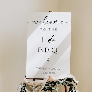 Engagement Party I Do bbq Party Welcome Sign, I Do BBQ Shower Entrance Sign, Welcome Poster, BBQ Reception Sign, Couples Shower, Edit, Canva