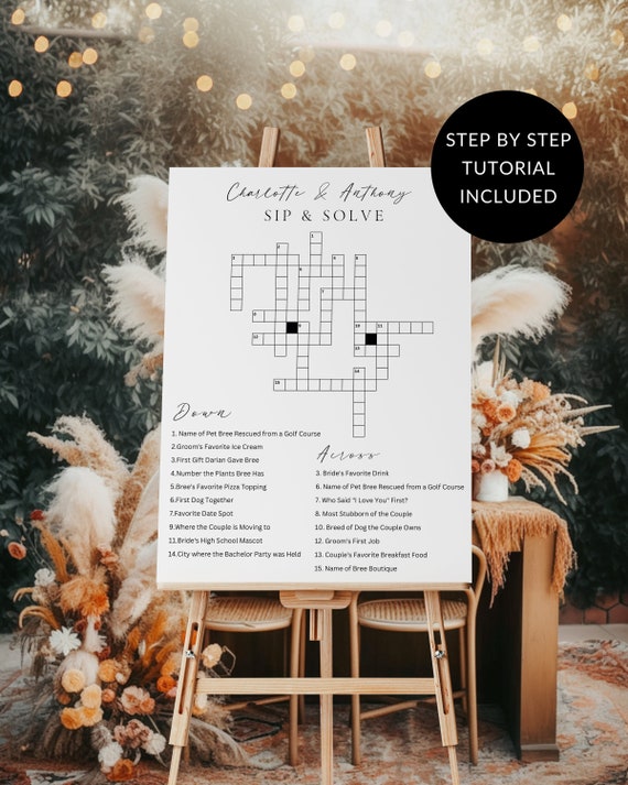 Wedding Crossword Sign, Bridal Shower, Engagement Party Game Template, Sip  & Solve Puzzle, Fully Editable Game, Instant Download, Canva - Etsy