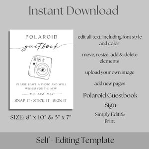 Polaroid Guest Book Sign, Instax Instructions, Instax Mini 12, How To Load New Film Camera Instructions Sign, How To Take A Photo, Download image 4