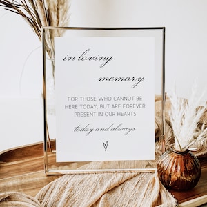 Wedding Memorial Sign Template | Loving Memory Sign | Memory Wedding Sign | Minimalist Wedding | Memorial Sign| Editable Template | Download