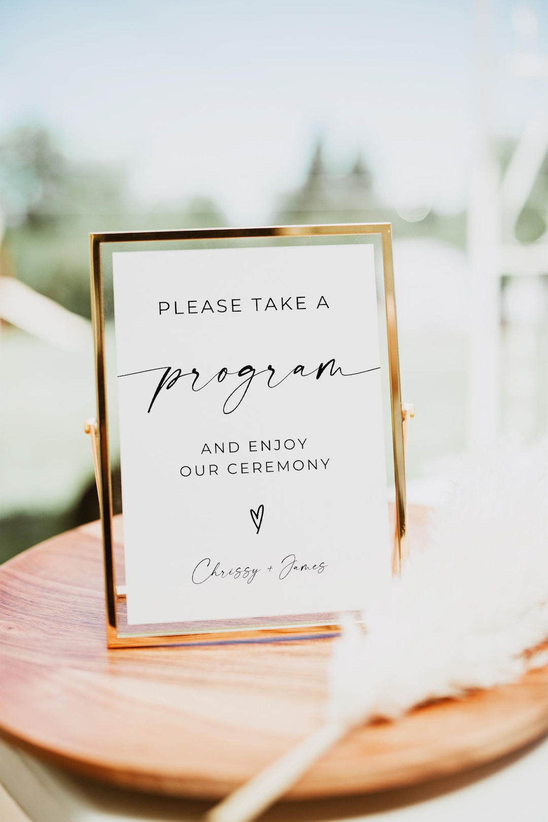 PRINTED + SHIPPED 8x10" Ceremony Program Sign, Wedding Program Sign ...