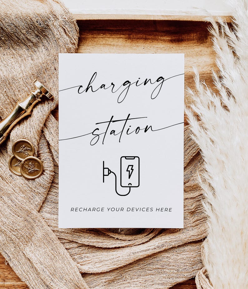 Charging Station Sign, Charging Station, Power Bar Sign, Phone Charging ...
