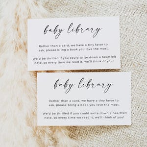 Cartes de livre pour bébé à la douche, baby shower minimaliste moderne, hors-texte pour demande de livre, baby shower sans distinction de sexe, modèle modifiable, toile