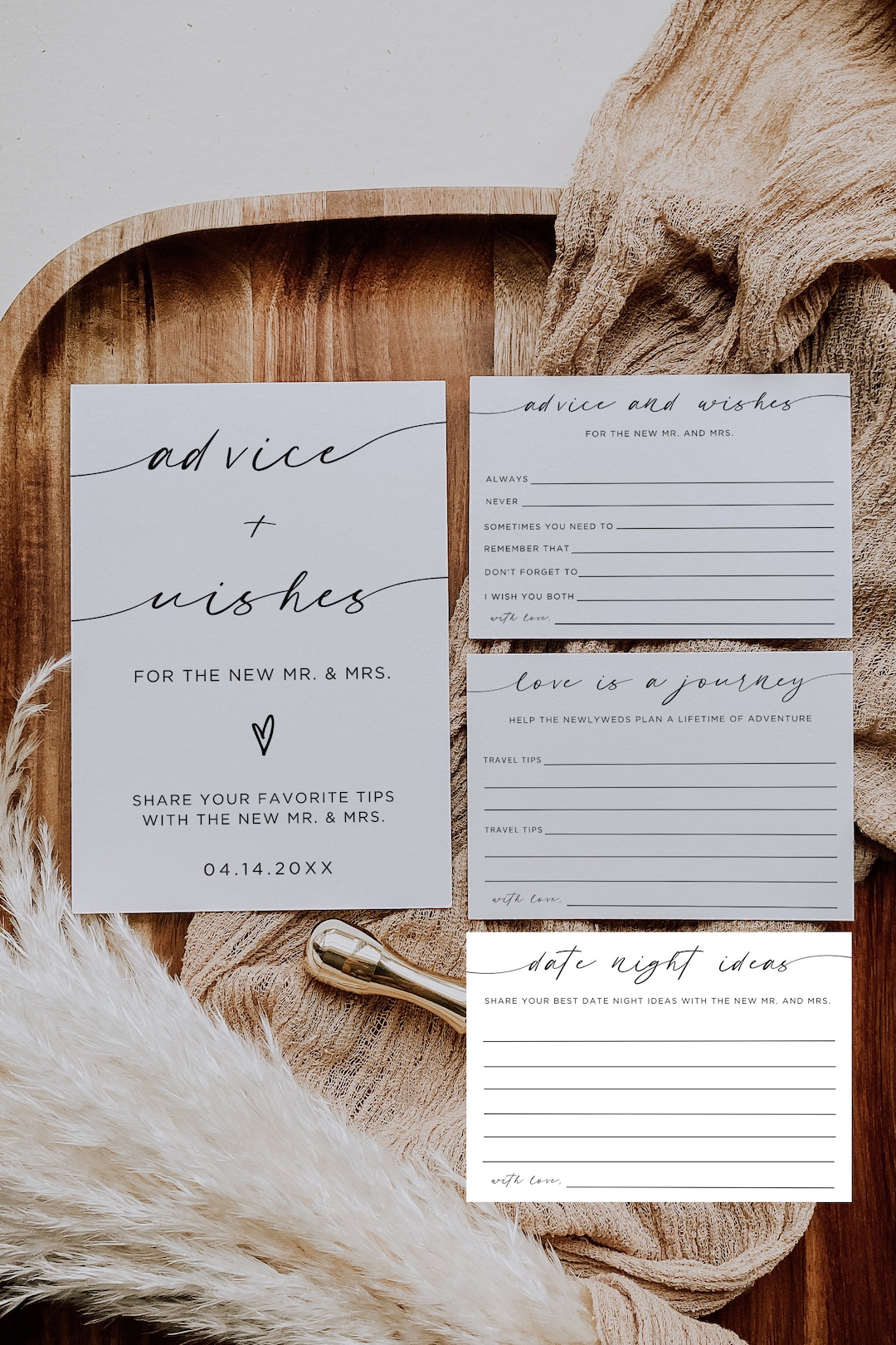 Wedding Advice and Wishes Cards, Advice and Wishes for Bride and Groom ...