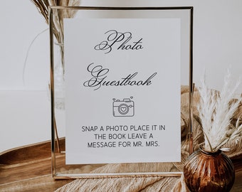 Polaroid Camera Sign Wedding | Polaroid Guestbook | Wedding Camera Sign | Wedding Guestbook| Photo Guestbook Sign | Editable Sign | Download