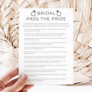 Pass The Prize For Bridal Shower Canva, Bridal Pass the Gift Game, Bridal Shower Activity Game, Pass the Prize, Pass the Gift Poem, Editable