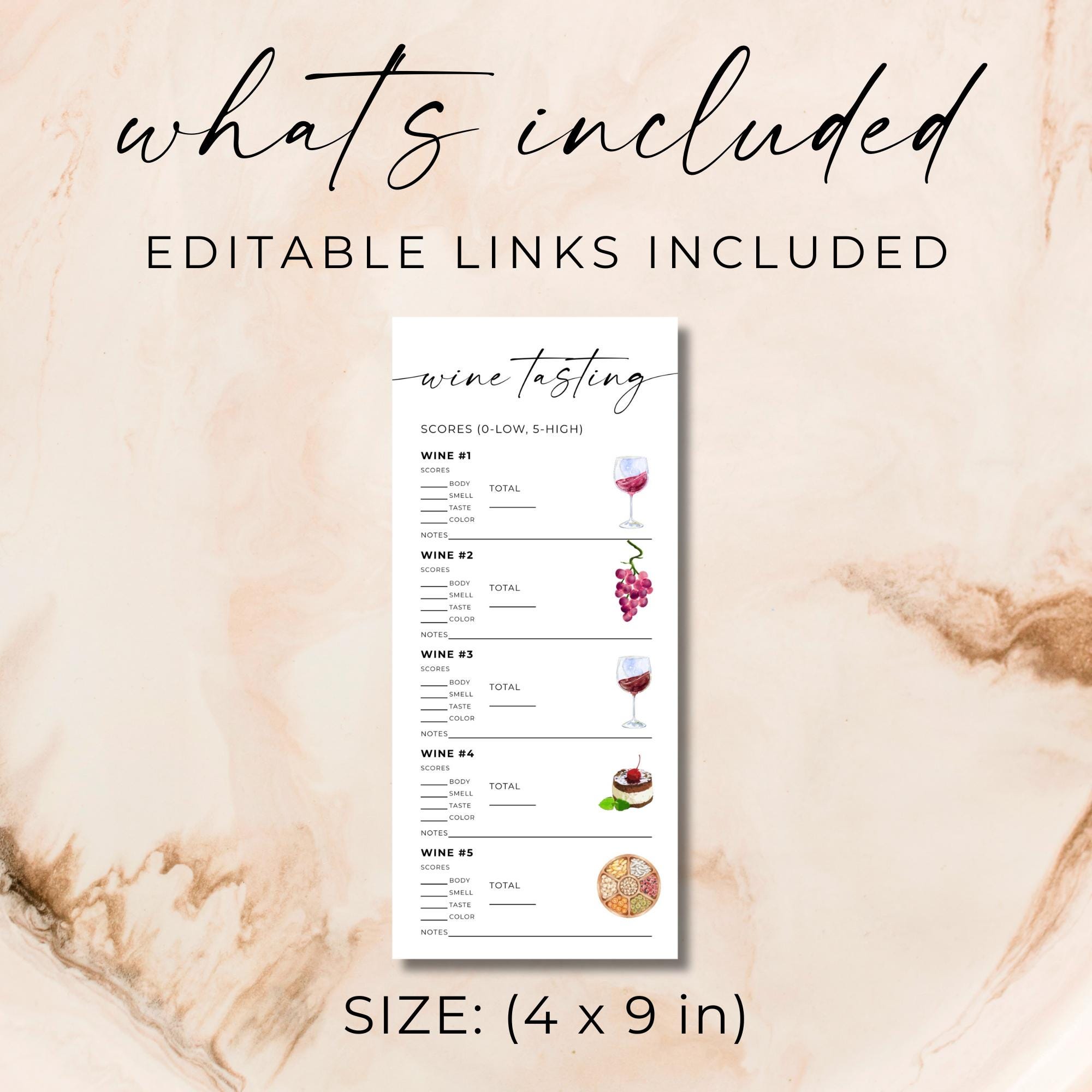 Tasting Notes Design Wine Tasting Cards, Wine Tasting Score Sheet Template, Whine Tasting ...