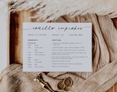 Editable Recipe Cards Download, Minimalist Printable Recipe Card, Minimal Recipe Card, Multiple Sizes, Editable Template, Canva